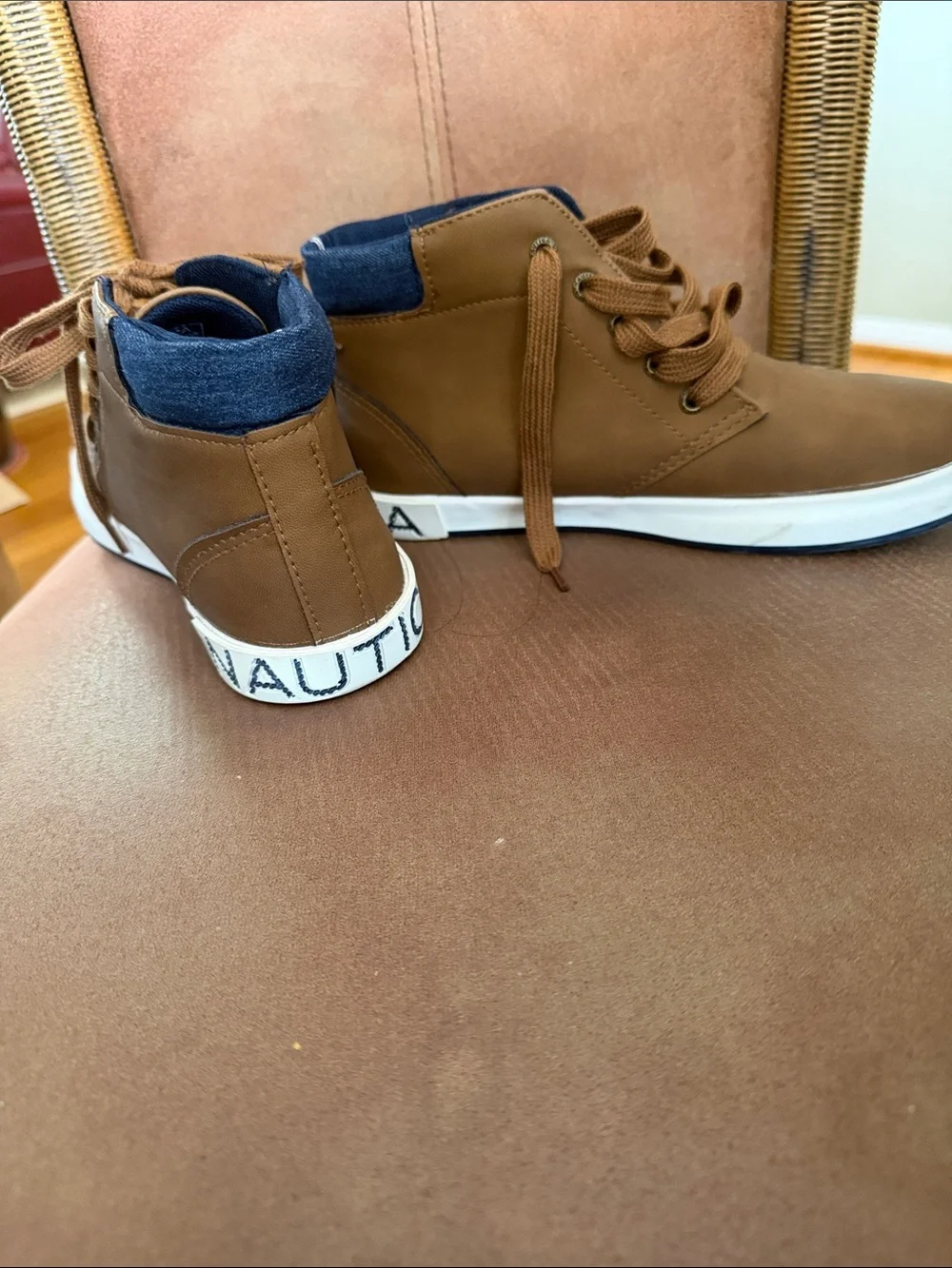 Nautica Men's or Women’s Brown Chukka Boots with White Sole